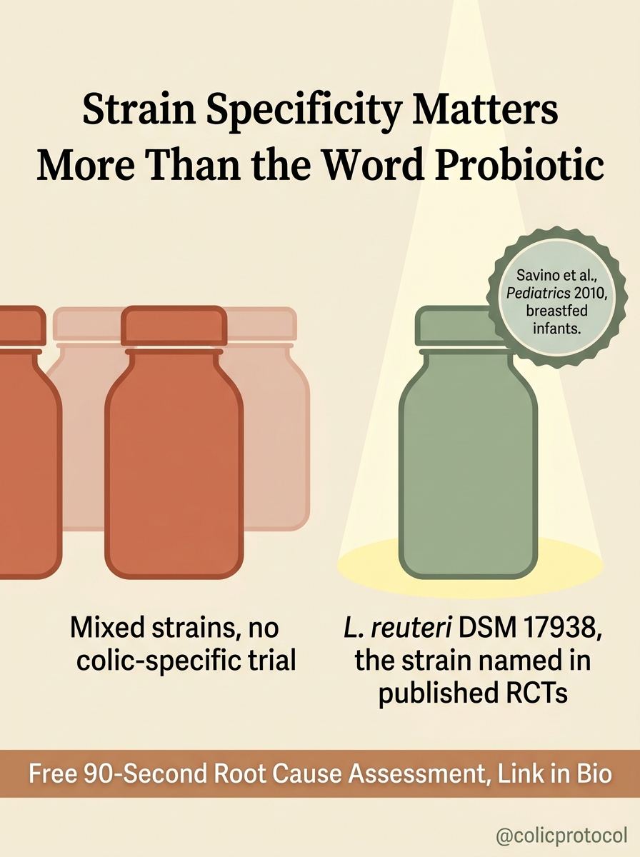 Gut microbiome and probiotic strain specificity diagram